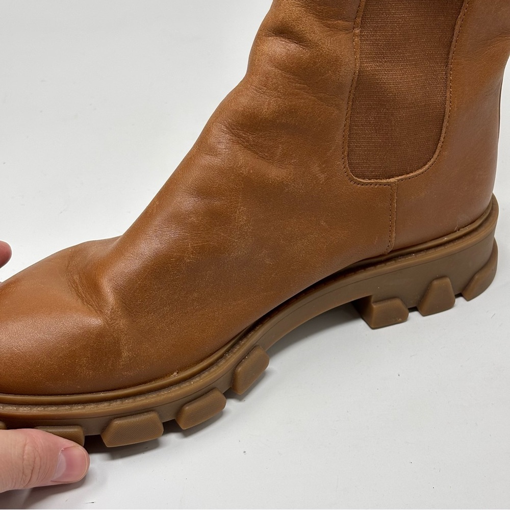 Michael Kors Ridley Strap Chelsea Leather Boots Size 8 - Picture 14 of 16
